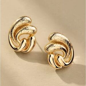 Anthropologie Gold Knot Earrings